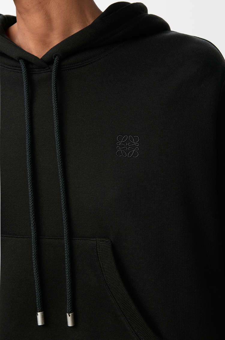 LOEWE Sudadera trapecio con capucha en mezcla de algodón Negro