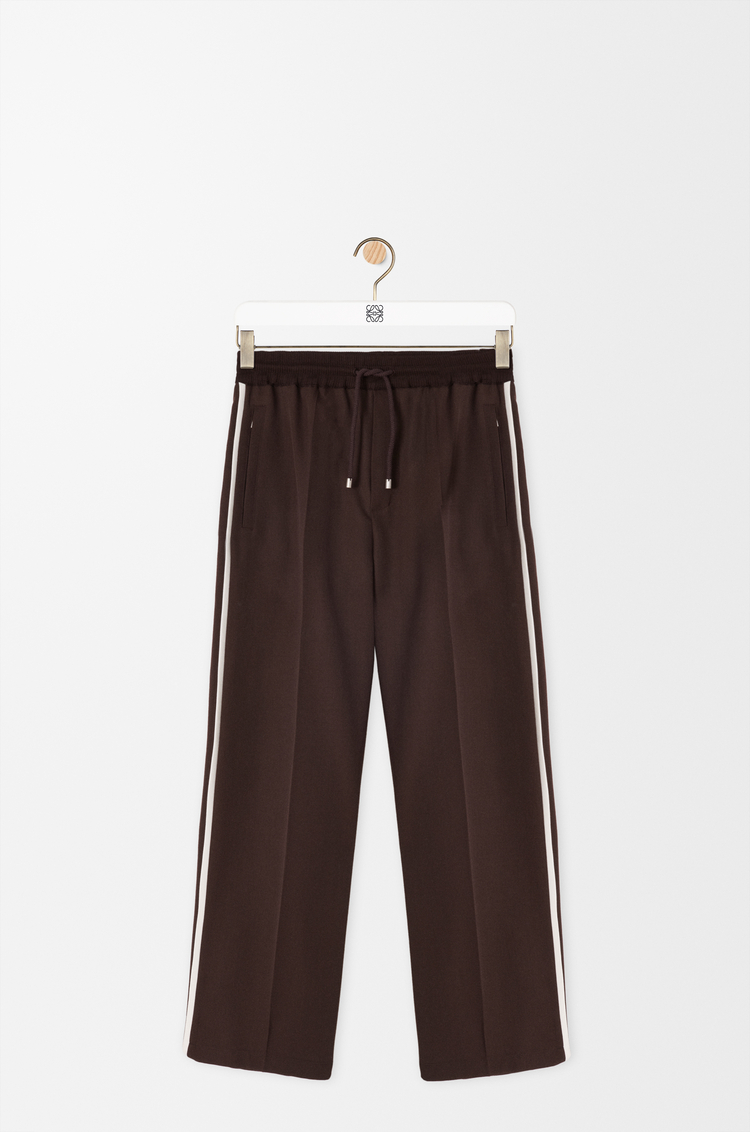 LOEWE 羊毛抽绳长裤 棕色