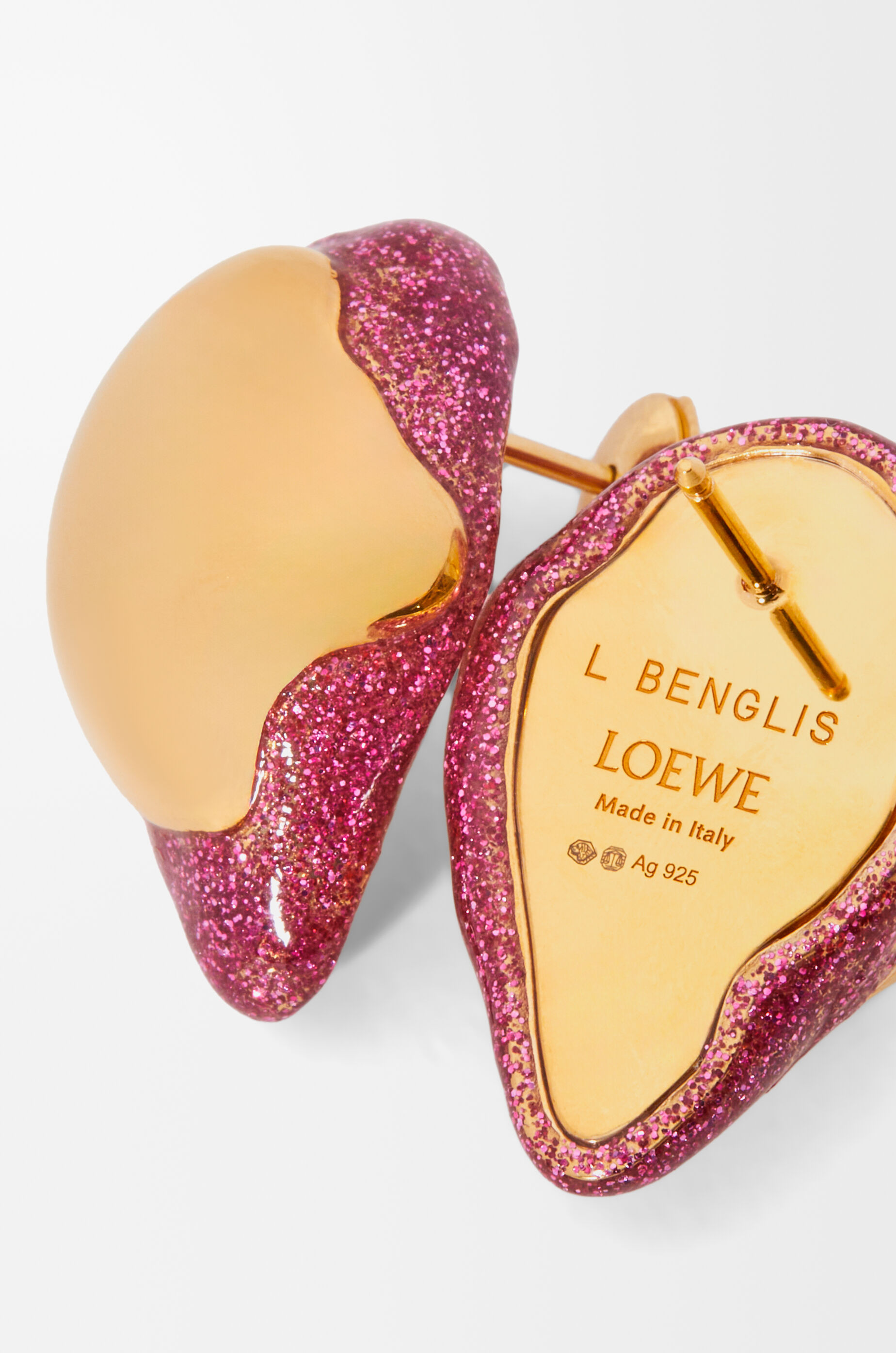 LOEWE 直営店スターリングシルバーのフォームドリップイヤリング フォームドリップ ピアス（スターリングシルバー＆エナメル