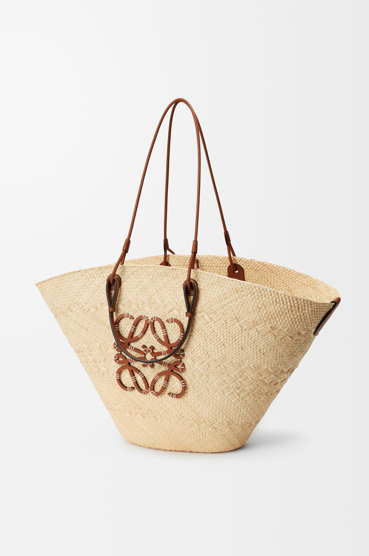 LOEWE アナグラム バスケットバッグ ラージ（イラカヤシ&カーフ） ナチュラル/タン