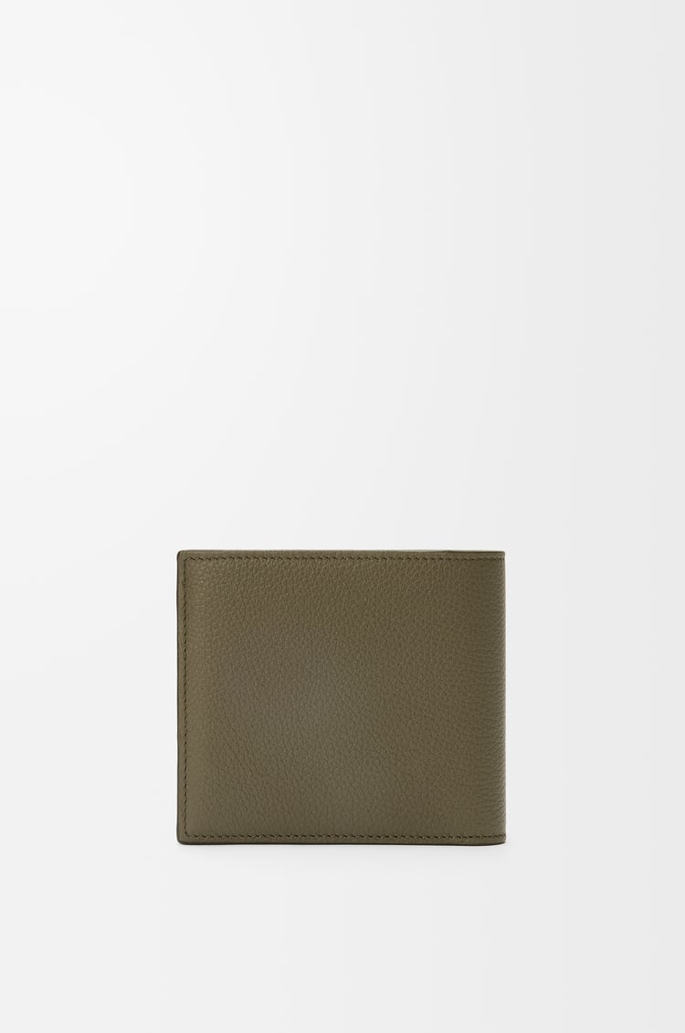 LOEWE 柔軟粒面小牛皮雙褶零錢夾 卡其綠