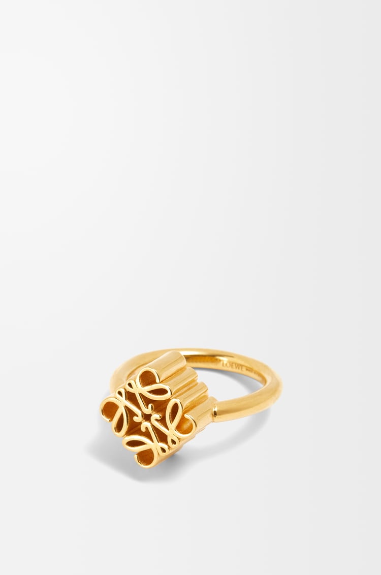 LOEWE Anillo Anagram en plata de ley Dorado