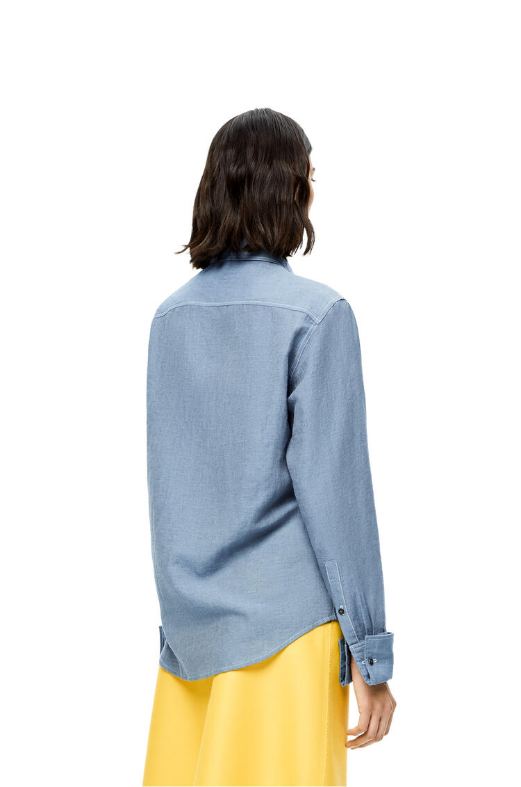 LOEWE Classic shirt in linen and cotton Blue Denim pdp_rd