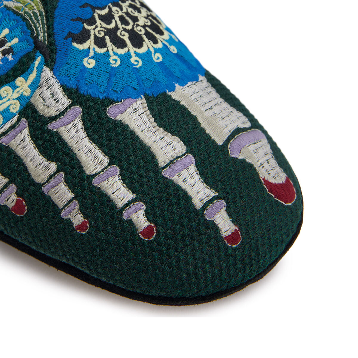 Embroidered Slipper Dark Green/Multicolour LOEWE