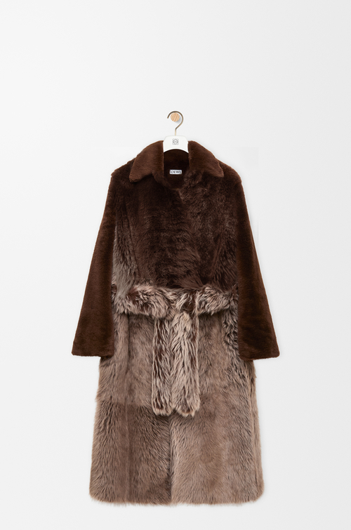 LOEWE Abrigo en lana de oveja Marrón Oscuro