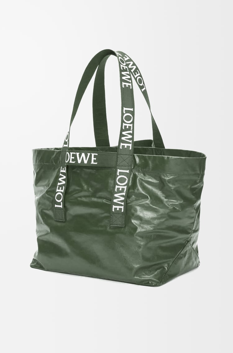 LOEWE Fold Shopper in paper calfskin Bottle Green