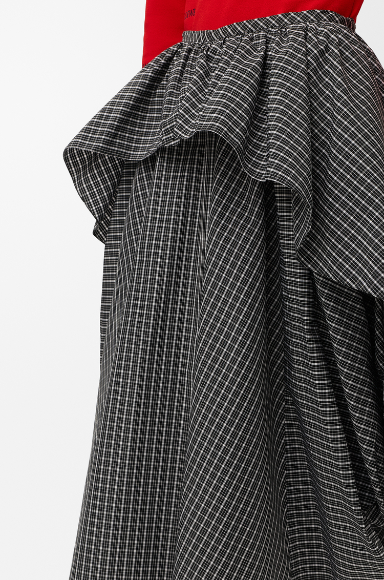 LOEWE Skirt in technical cotton Negro/Blanco