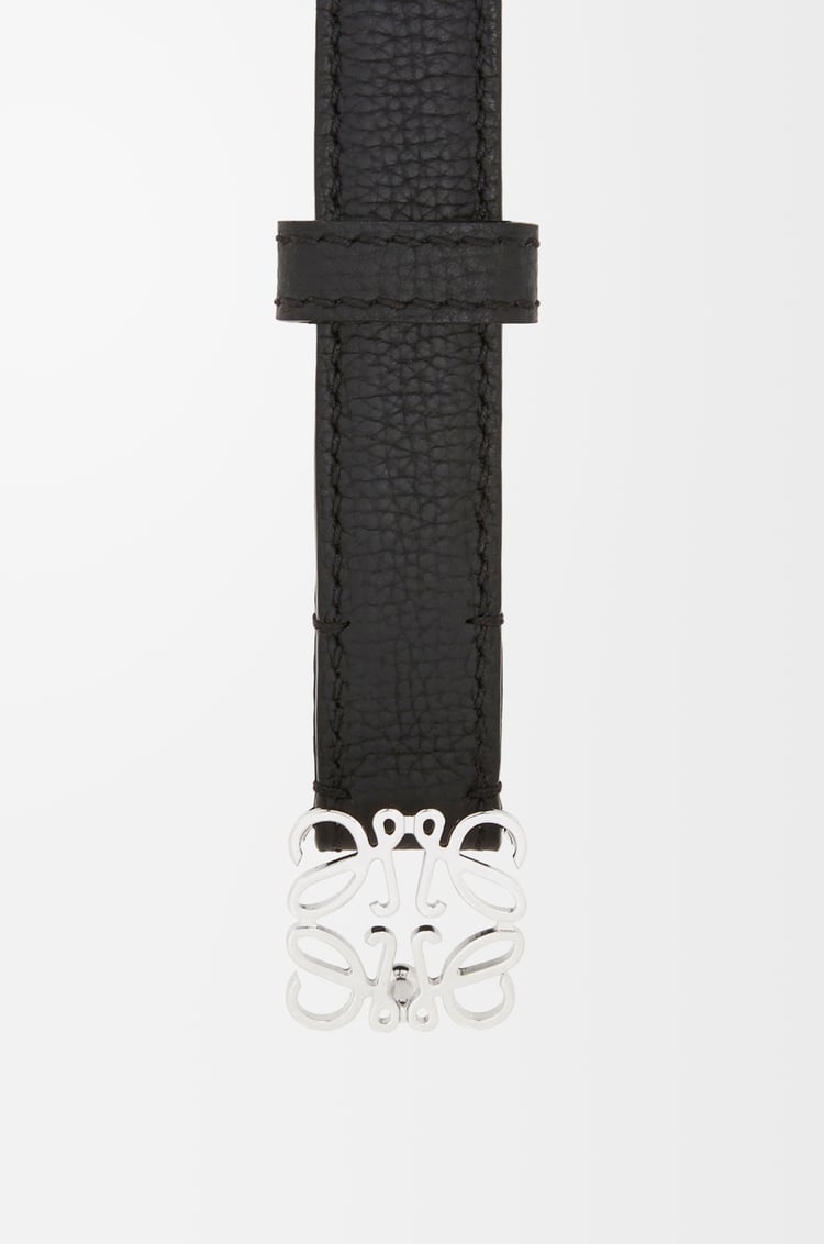 LOEWE Anagram belt in pebble grain calfskin Black/Palladium