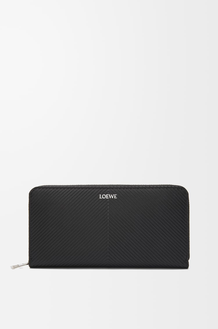 LOEWE Zip around wallet in textured classic calfskin Black