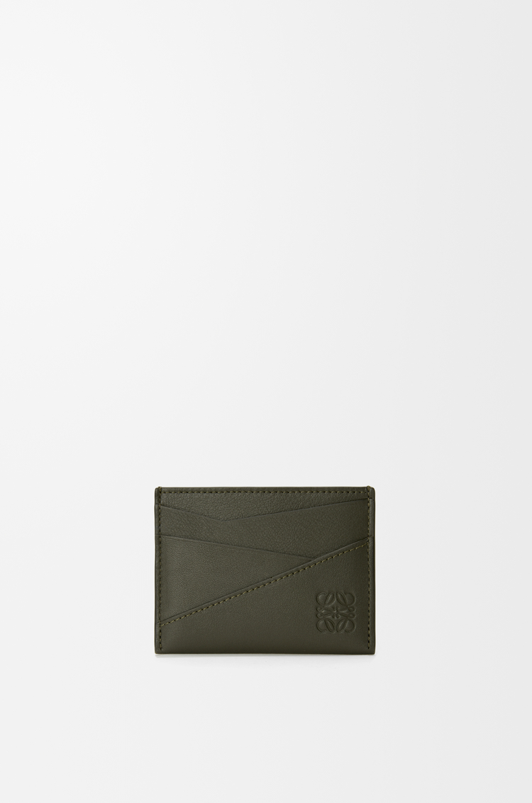LOEWE Puzzle plain cardholder in classic calfskin Dark Khaki
