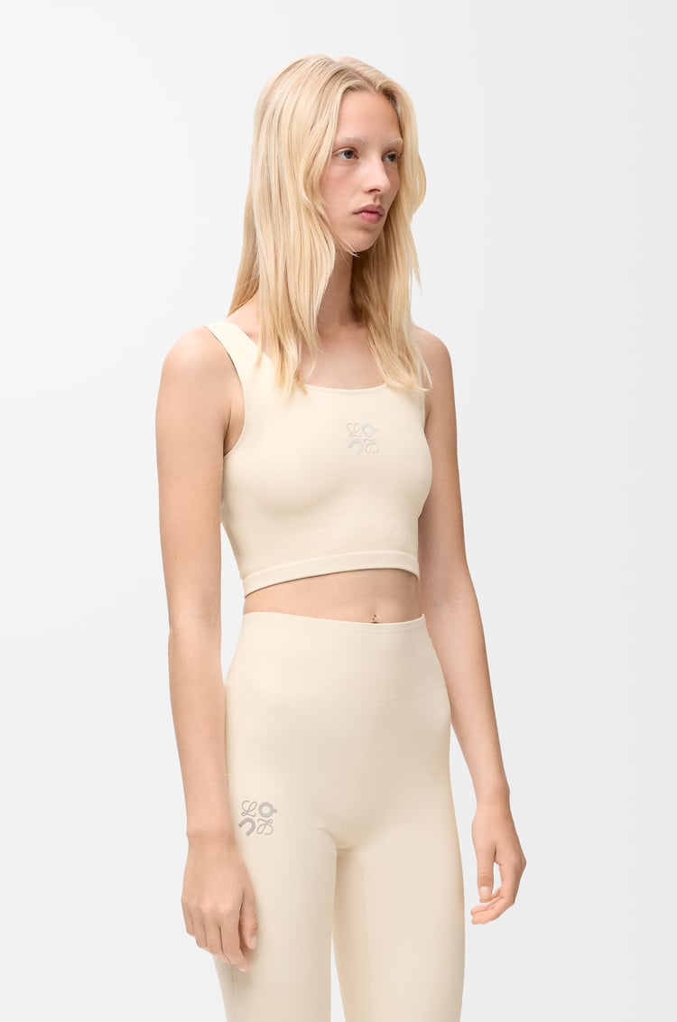 LOEWE Brassière sans couture en jersey technique Ivoire