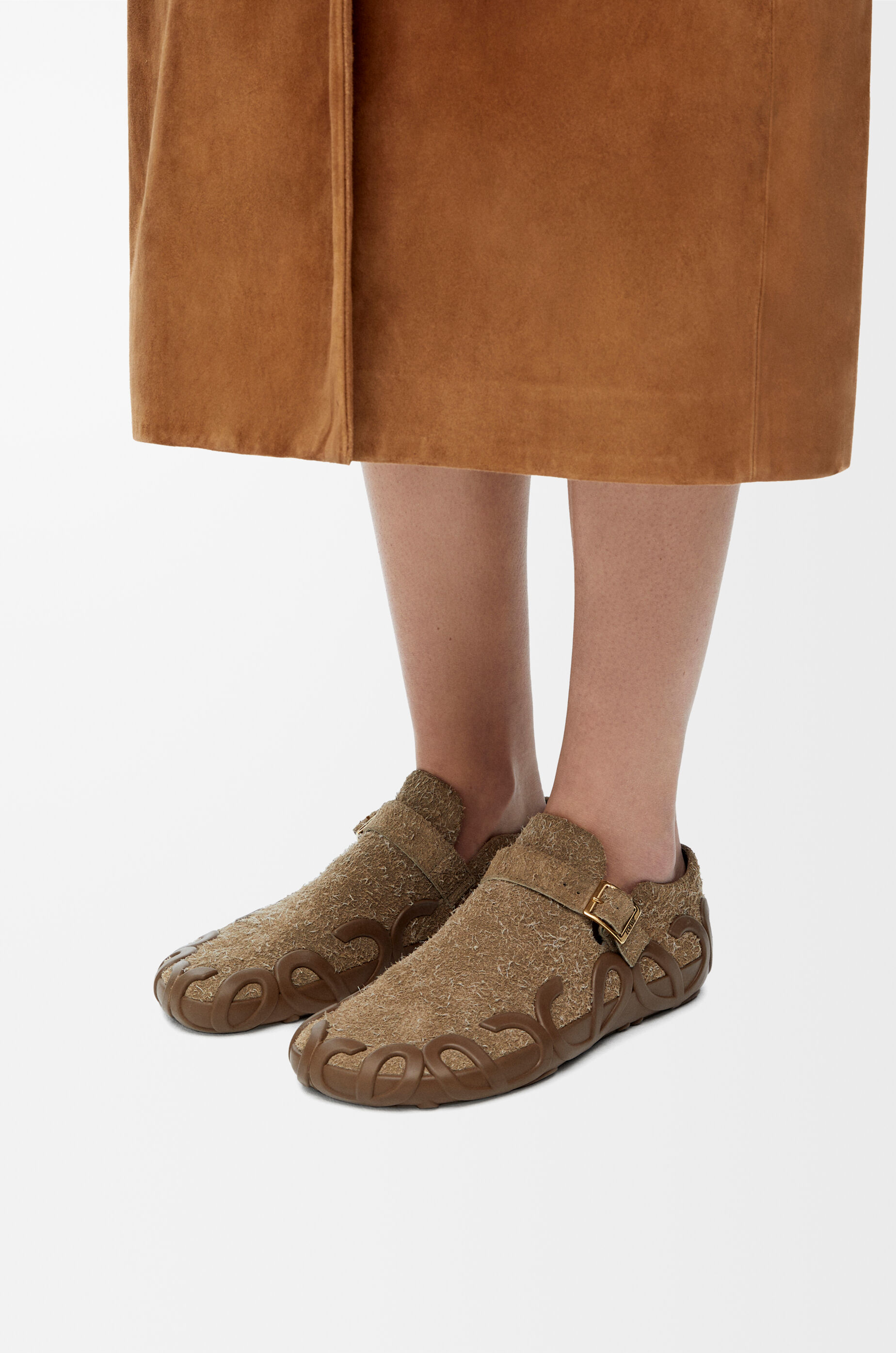 Rise loafer in brushed suede Green - LOEWE Rise loafer in brushed suede Green - LOEWE