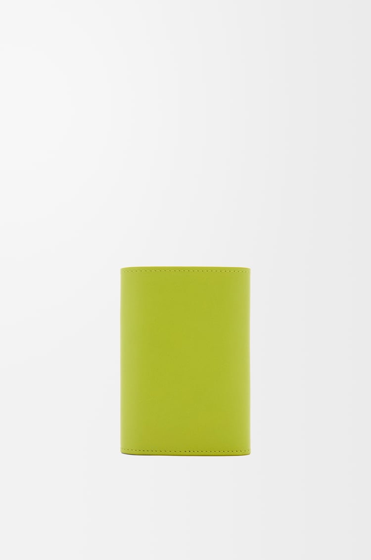 LOEWE Pebble small vertical wallet in shiny nappa calfskin Meadow Green