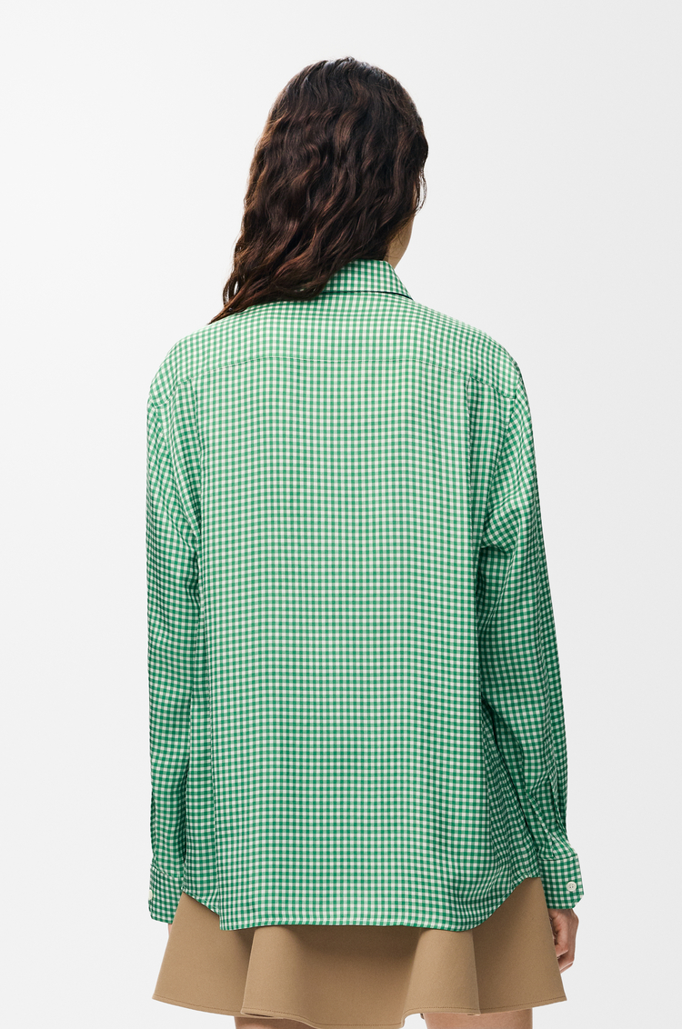LOEWE Camicia in seta Verde/Bianco