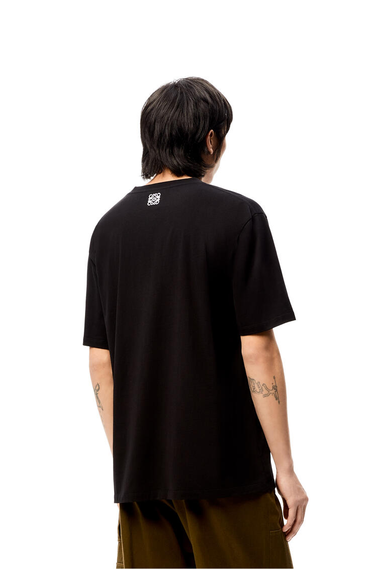 LOEWE Camiseta en algodón con elefante bordado Negro pdp_rd