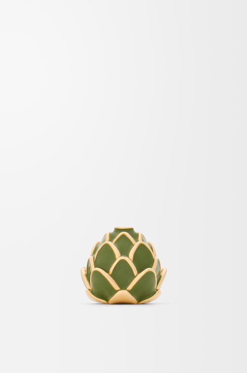 LOEWE Sombrero Acrobat Artichoke en plata de ley y esmalte Dorado/Verde