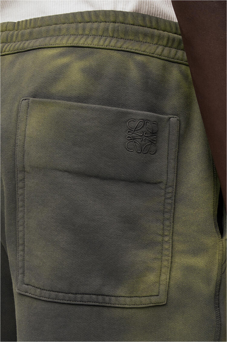 LOEWE Washed shorts in cotton Green/Yellow