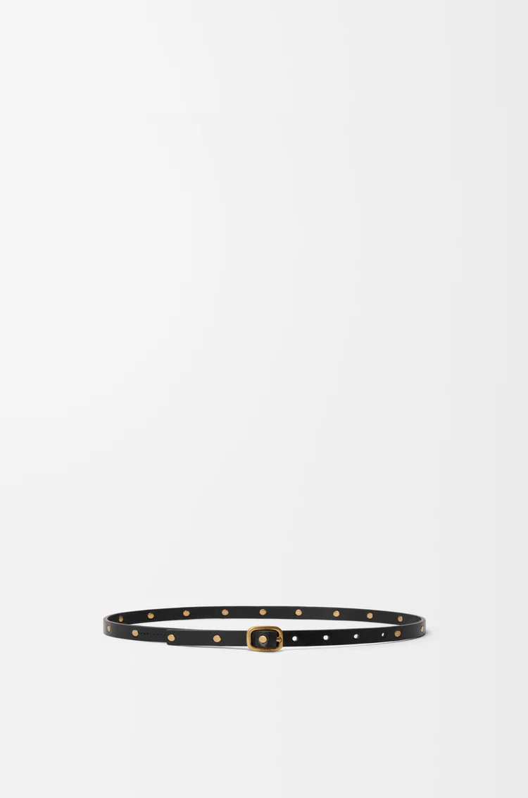 LOEWE Cinturón curvilíneo en piel de ternera clásica Negro/Dorado