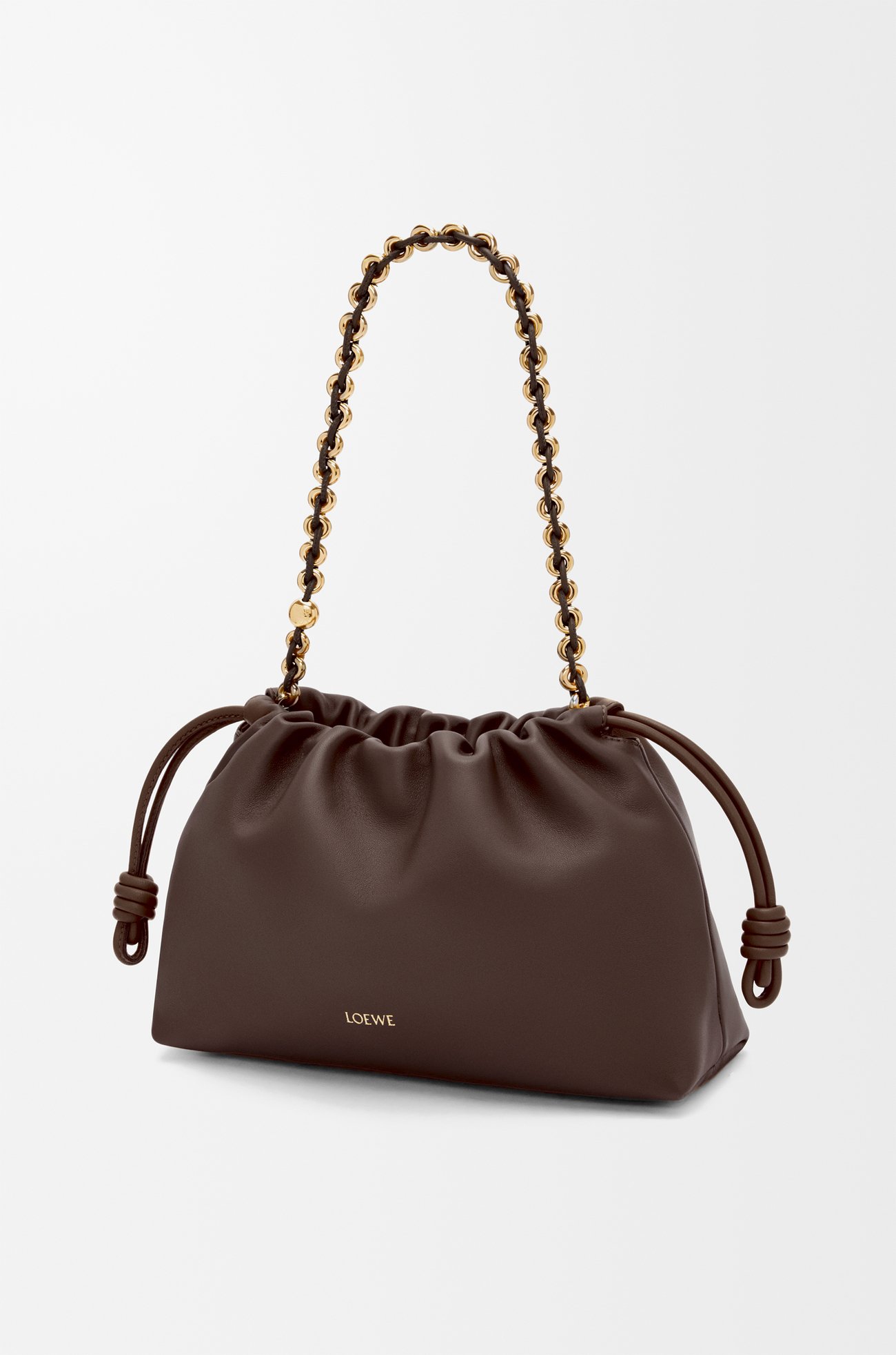 LOEWE Bolso Flamenco purse mediano en piel napa de cordero Brownie Oscuro