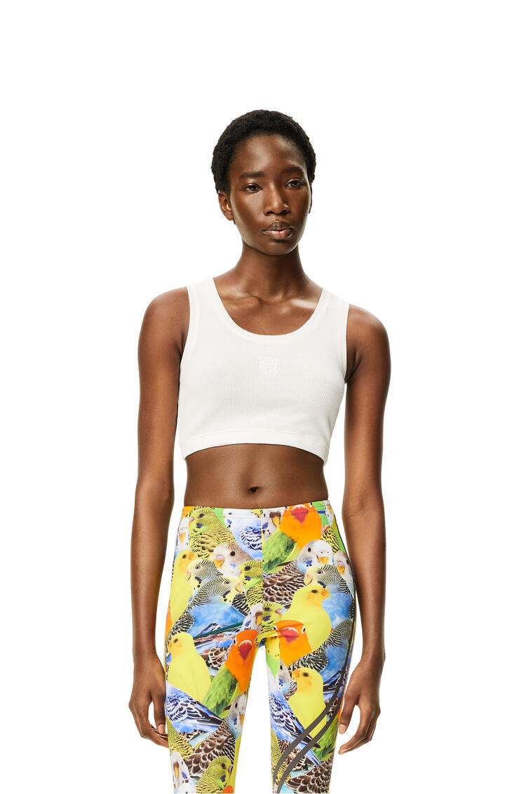 LOEWE Anagram cropped tank top in cotton White pdp_rd