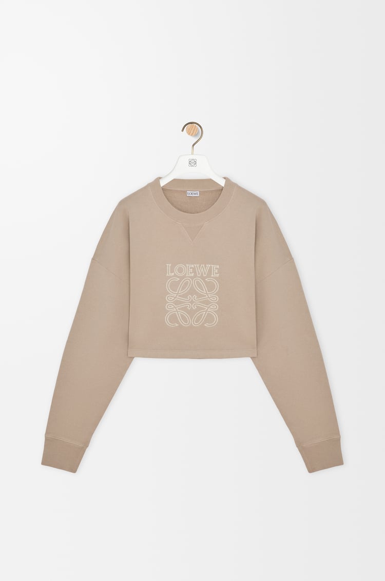 LOEWE クロップド スウェットシャツ（コットン） ダークベージュ