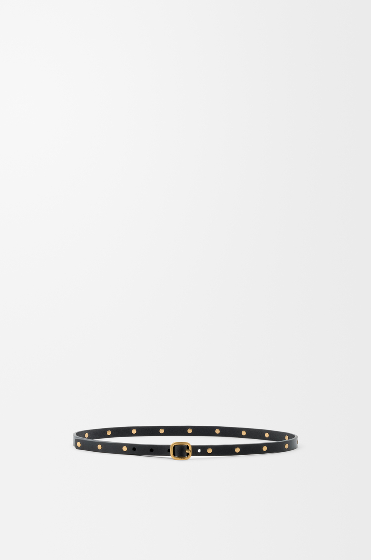 LOEWE Cinturón curvilíneo en piel de ternera clásica Negro/Dorado