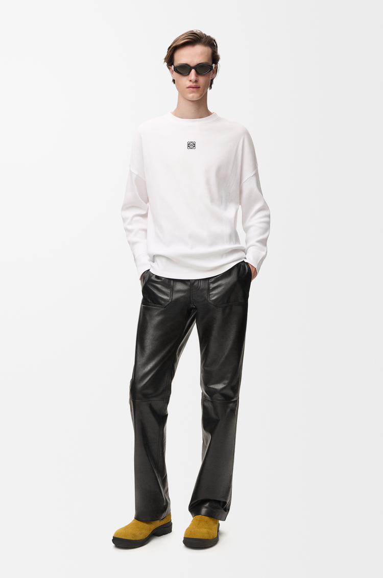LOEWE 오버사이즈 핏 롱 슬리브 티셔츠 - 코튼 화이트
