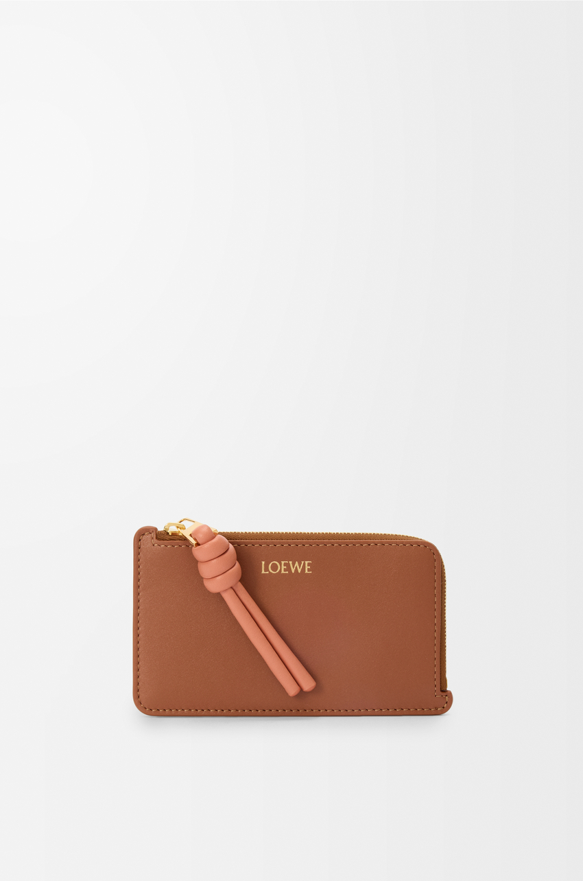 Knot coin cardholder in shiny nappa calfskin