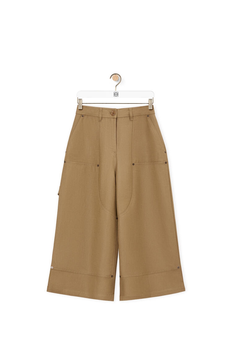 LOEWE Workwear trousers in linen blend Chestnut