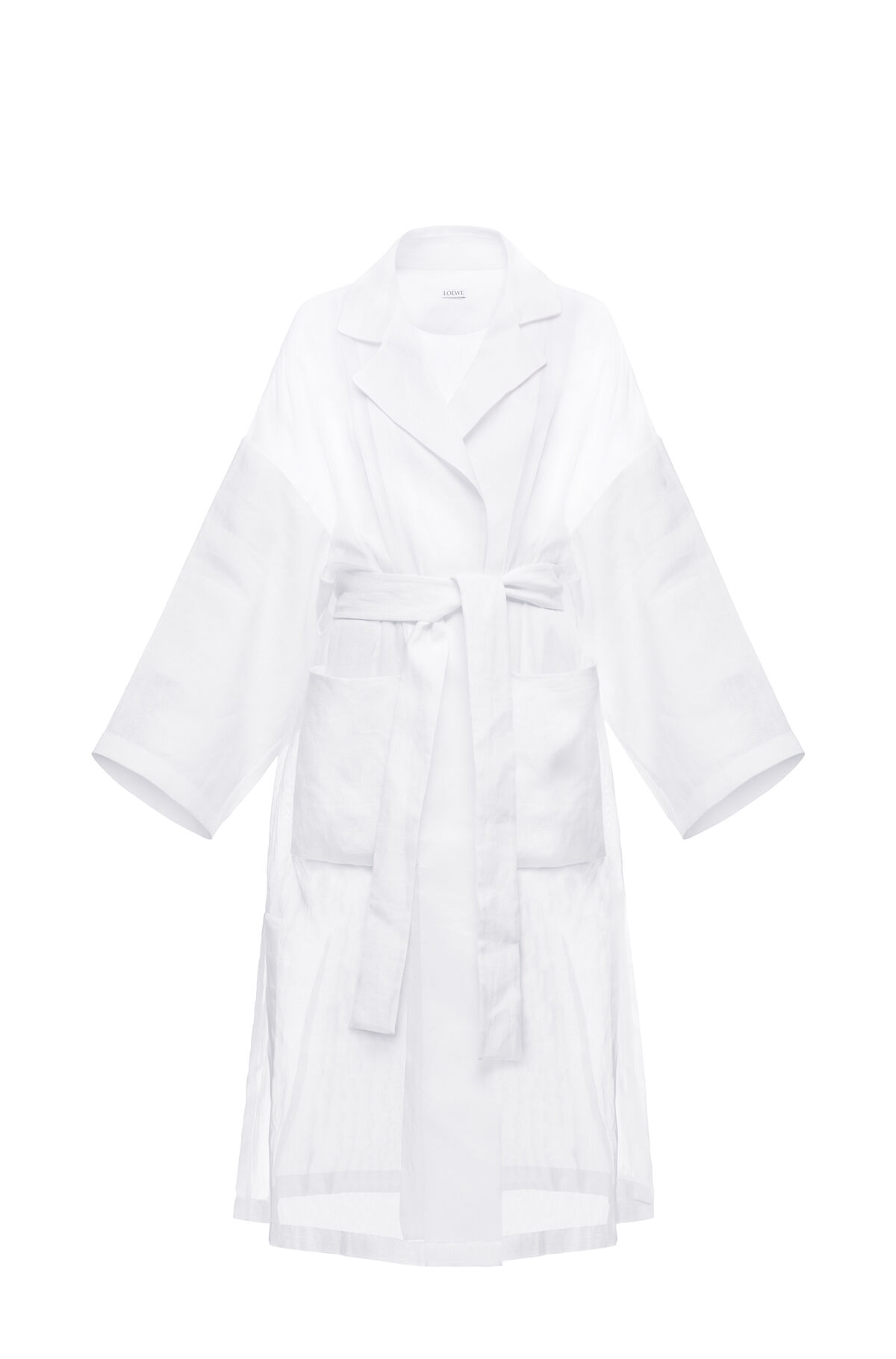 white belted coat