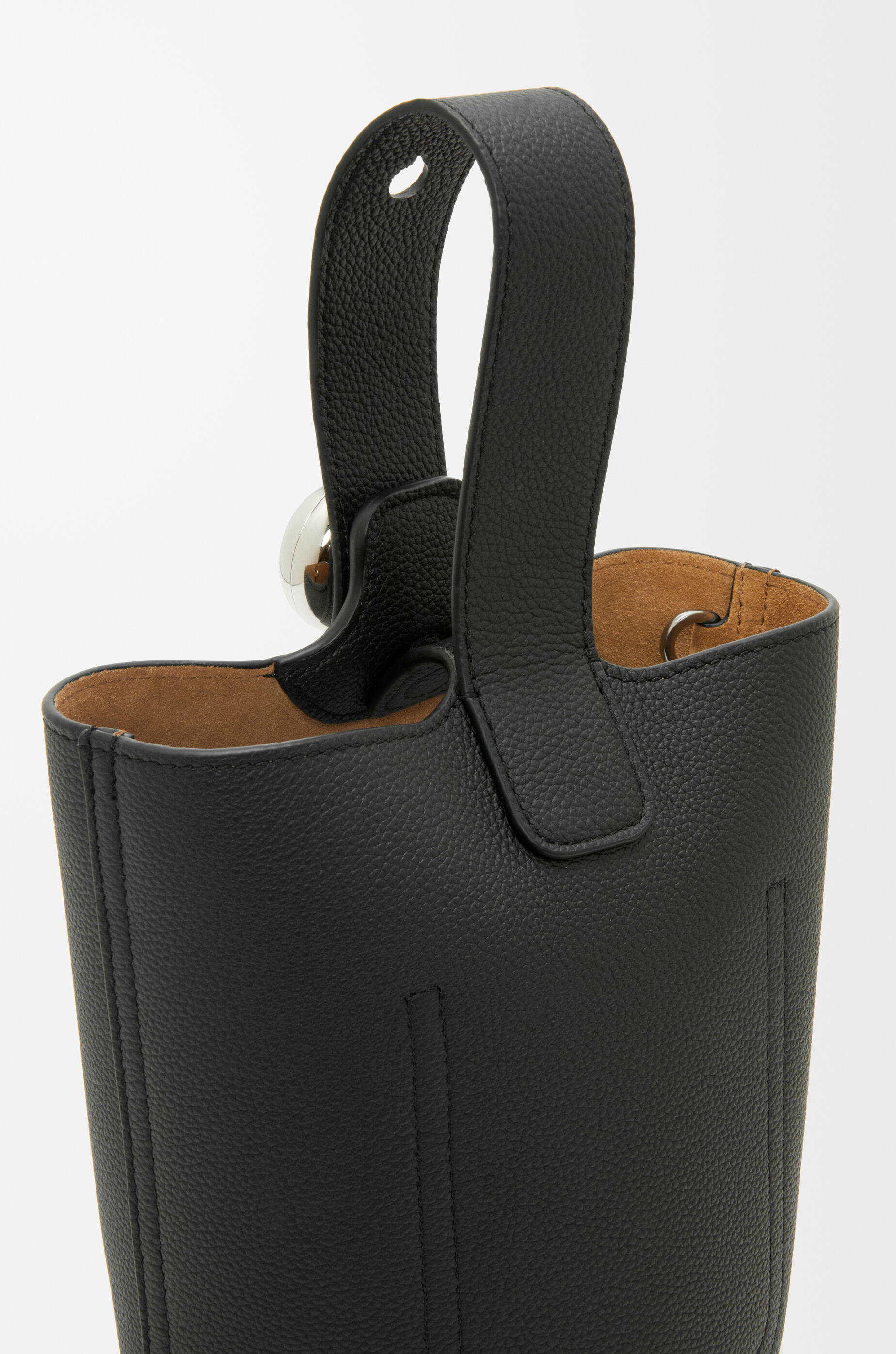 LOEWE Mini Pebble Bucket bag in soft grained calfskin Black