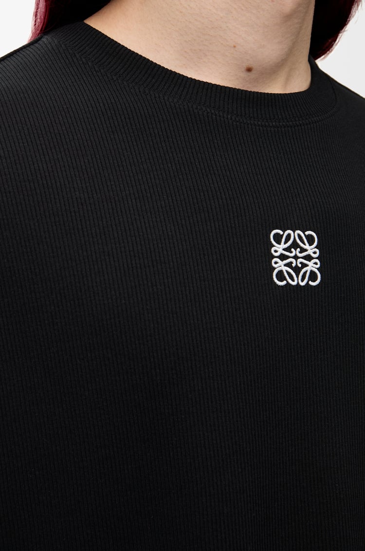 LOEWE Camiseta de manga larga de corte oversize en algodón Negro