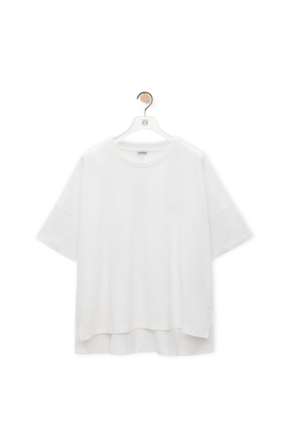 LOEWE Camiseta de corte boxy en algodón Blanco
