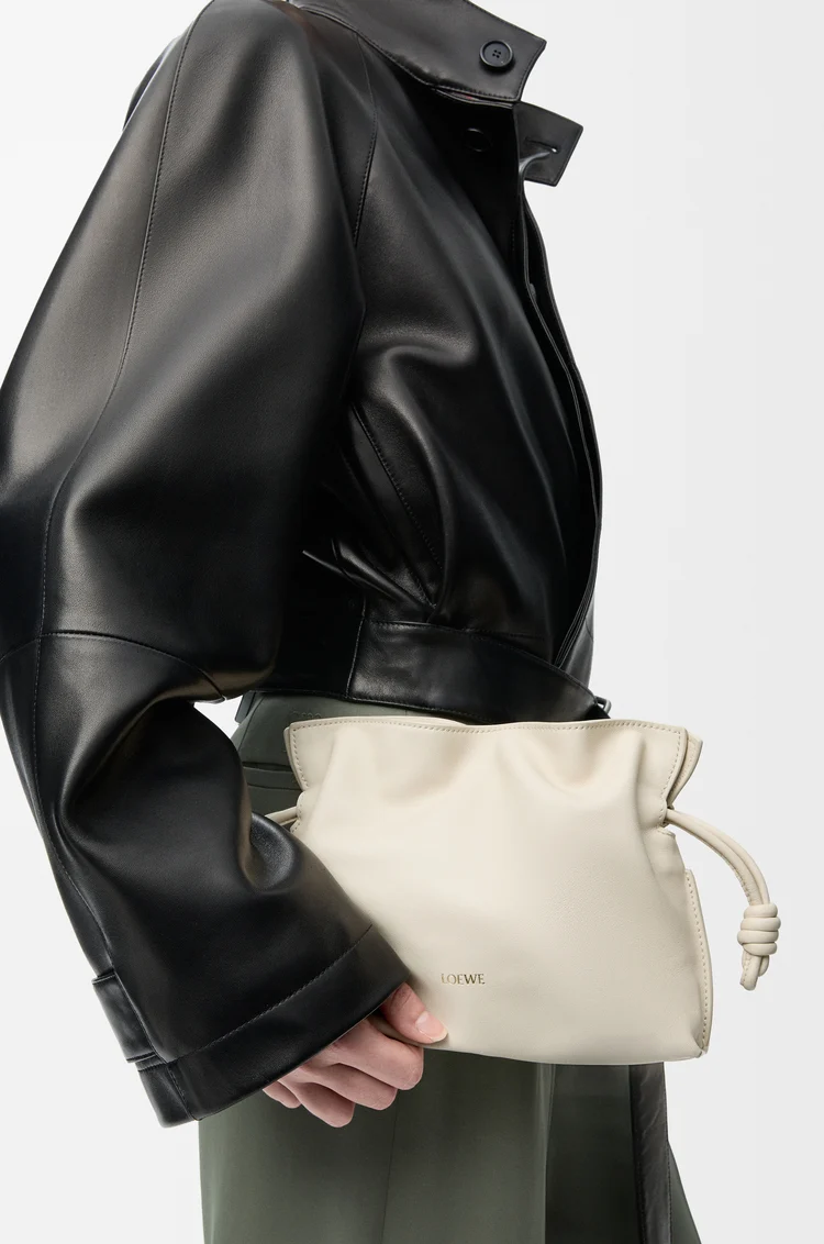 LOEWE Mini Flamenco clutch in nappa calfskin Sea Salt