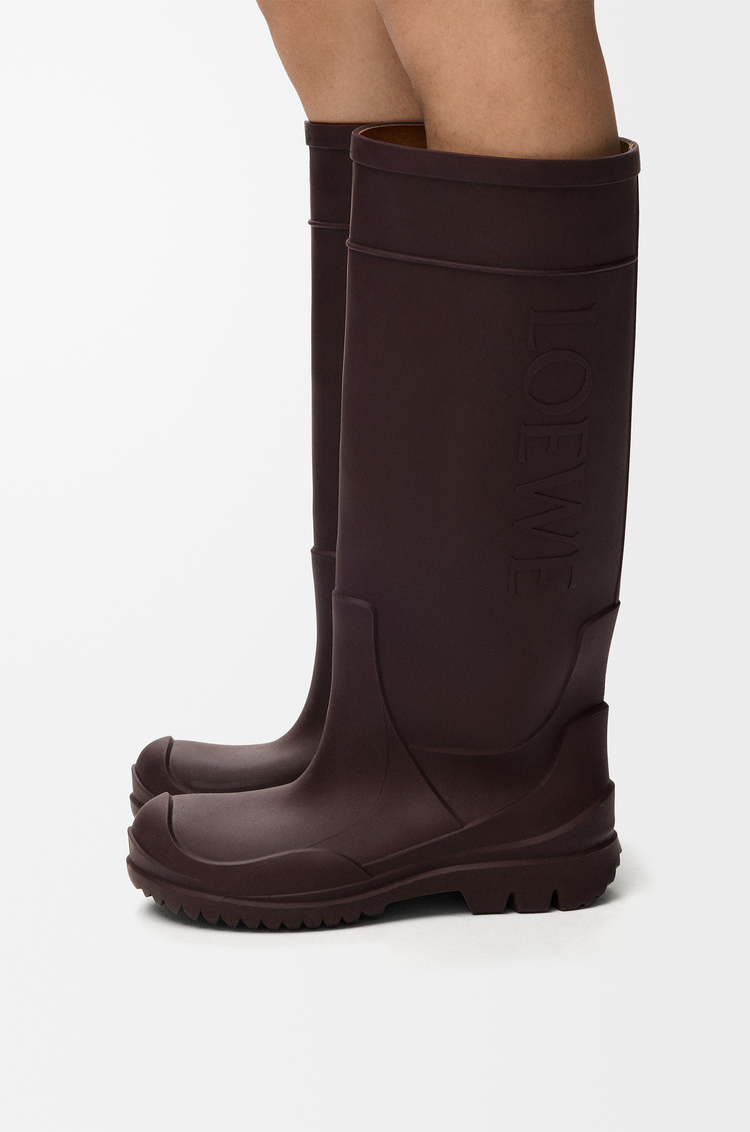 LOEWE Storm boot in rubber Dark Chestnut