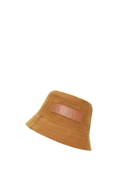 LOEWE Bucket hat in waxed canvas and calfskin 沙漠色 plp_rd