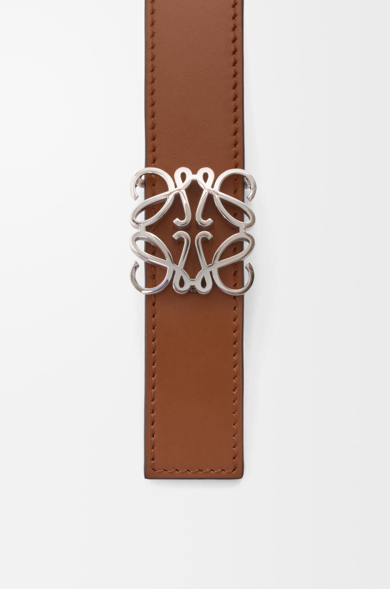 LOEWE Cinturón reversible Anagram Bombé en piel de ternera lisa Ardilla/Naranja Amanecer