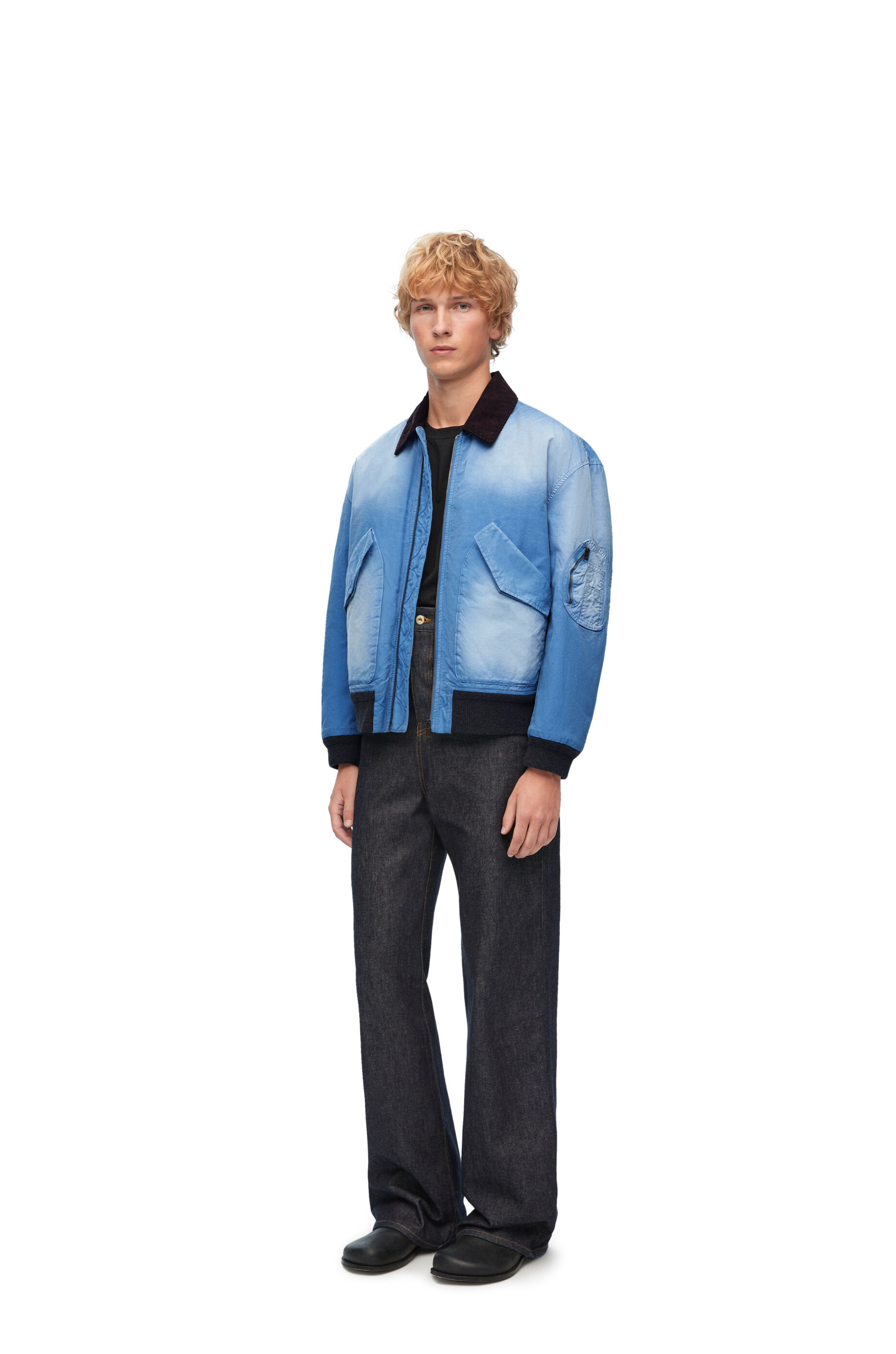 Bomber jacket in cotton Washed Indigo LOEWE