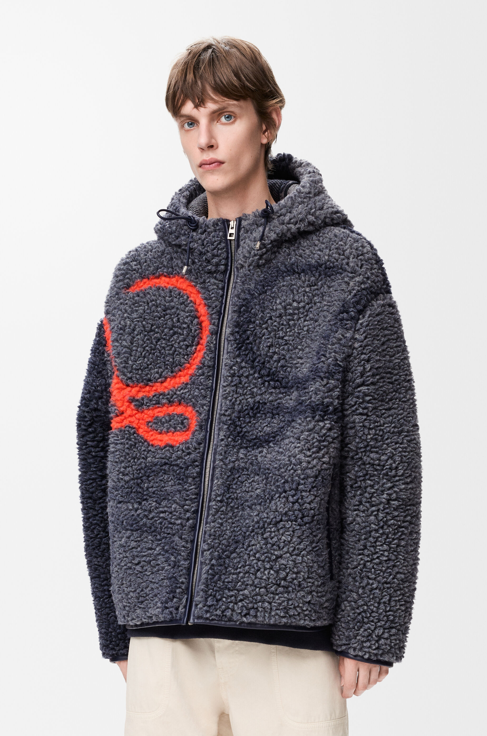 フーデッド ジャケット（ウールブレンド） ブルー - LOEWE