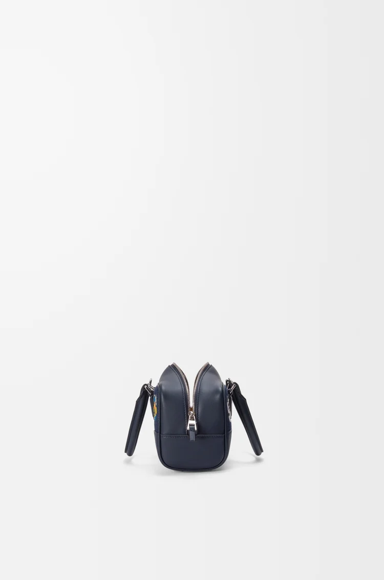 LOEWE Cats Amazona 23 cropped bag in embroidered denim Blue