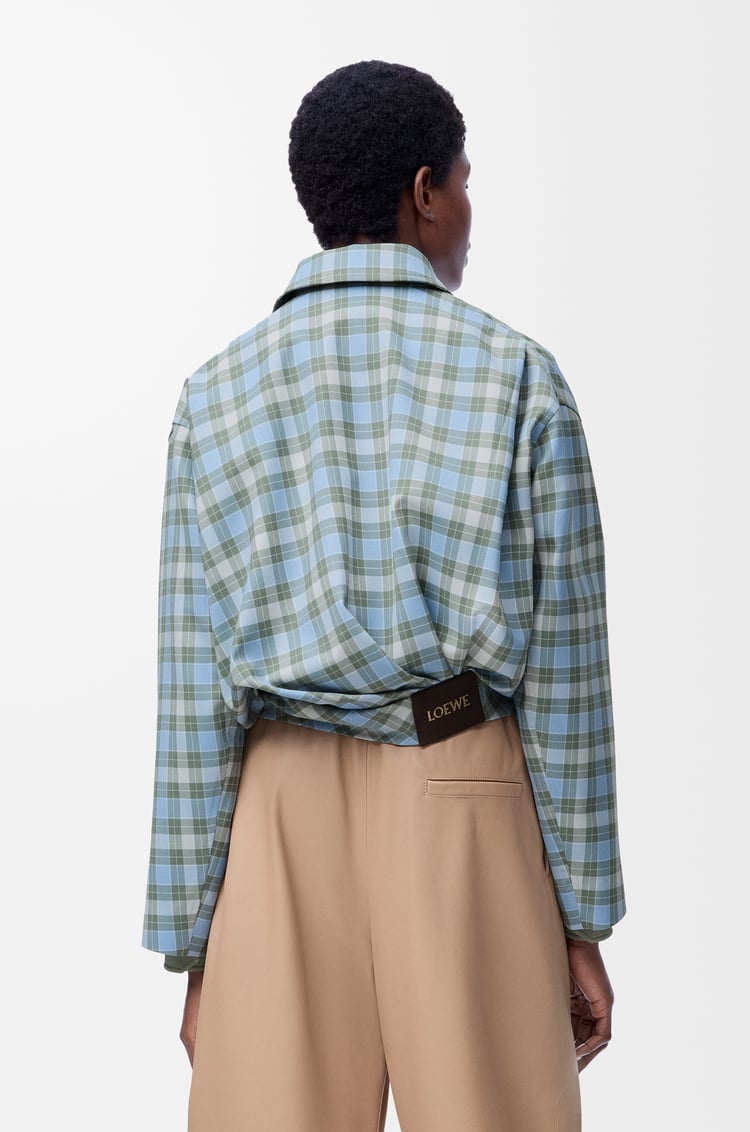 LOEWE Draped jacket in wool blend Light Blue/White