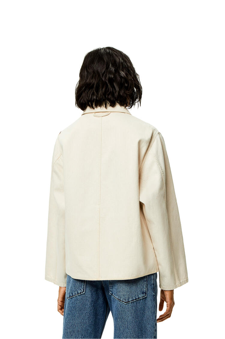 LOEWE Workwear jacket in cotton and linen Ecru