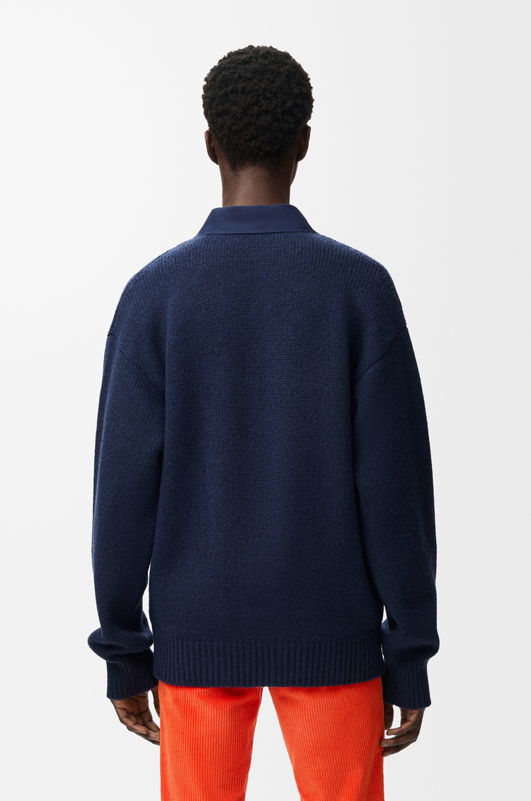 LOEWE Polo sweater in wool Navy Blue