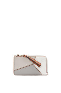 LOEWE Puzzle coin cardholder in classic calfskin Ghost/Soft White