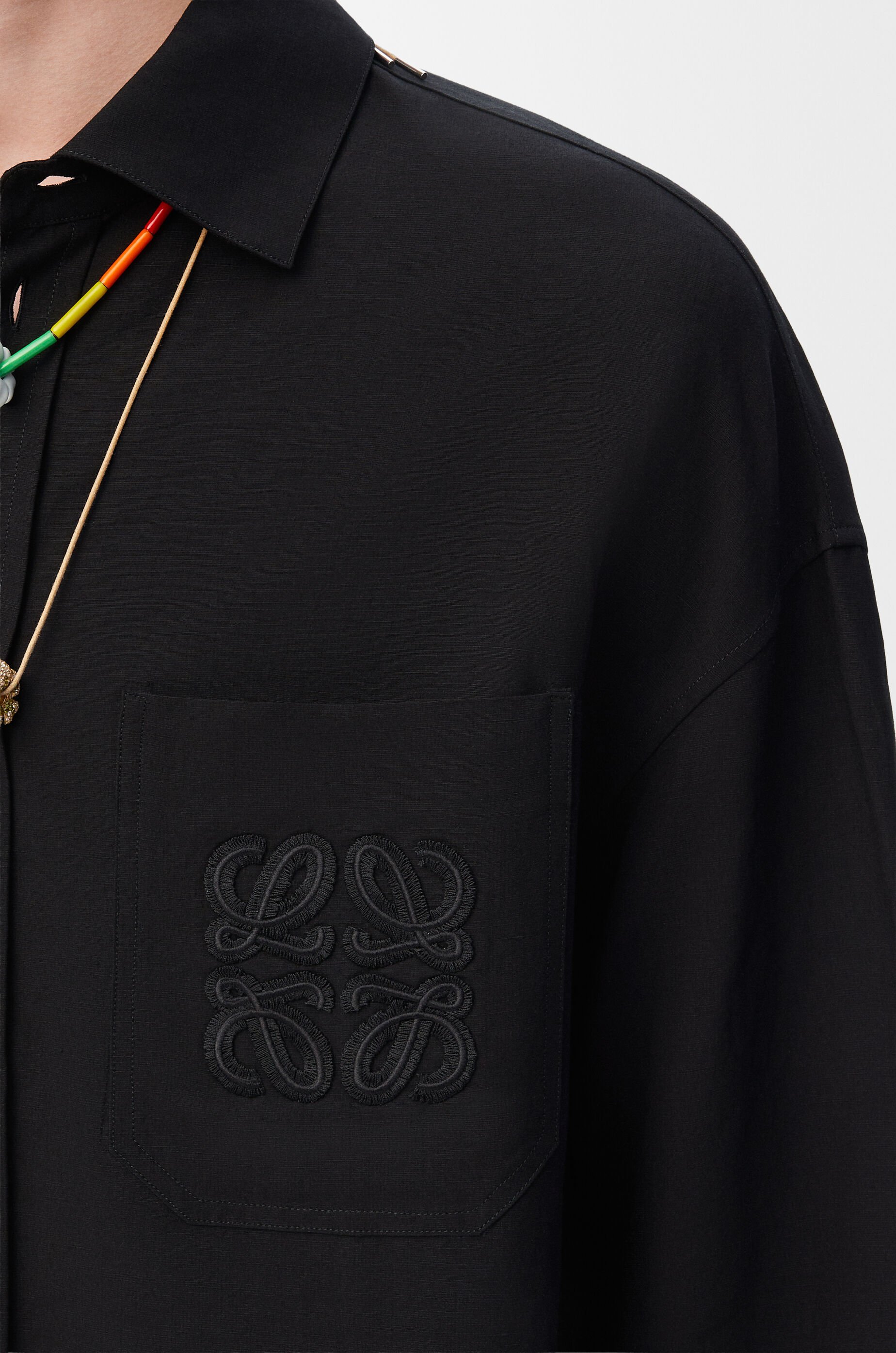 【LOEWE】SHIRT◆H616Y05X72 Short sleeve shirt in cotton Black - LOEWE