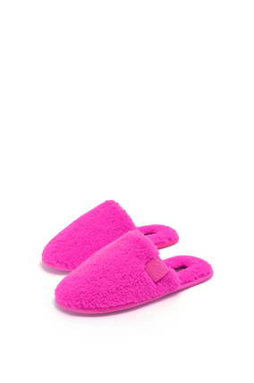LOEWE Slippers en tejido polar Rosa Neon plp_rd