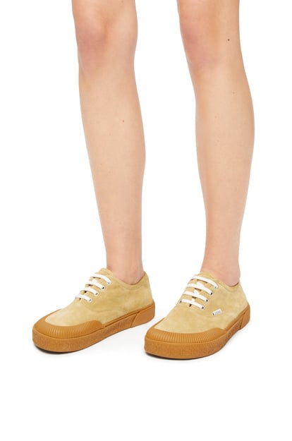 LOEWE Terra Vulca lace-up sneaker in suede Gold plp_rd