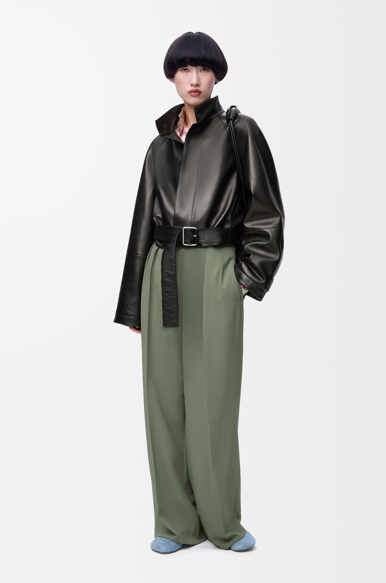 LOEWE 트라우저 - 스트레치 비스코스 Light Khaki Green
