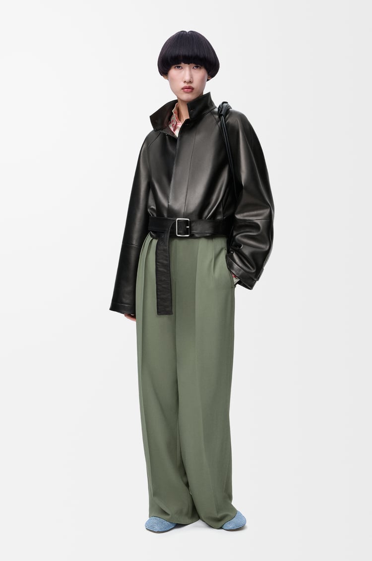 LOEWE Trousers in stretch viscose Light Khaki Green