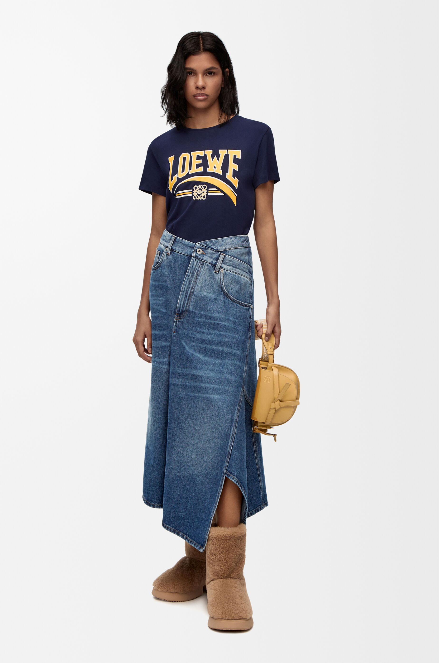 デコンストラクテッド スカート ミディ (デニム) ブルー - LOEWE